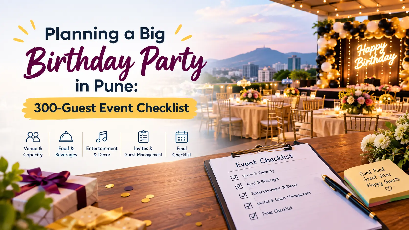 300-guest birthday party in Pune